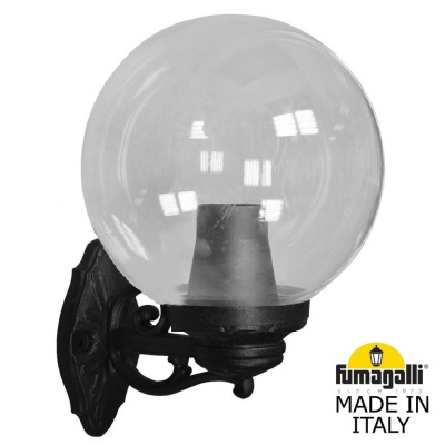 Светильник уличный настенный Fumagalli Bisso/G300 G30.131.000.AXE27, Черный и Прозрачный