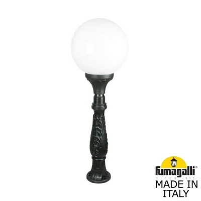 Садовый светильник-столбик Fumagalli Iafaet.R/Globe 400 G40.162.000.AYE27, Черный и Опал (молочный)